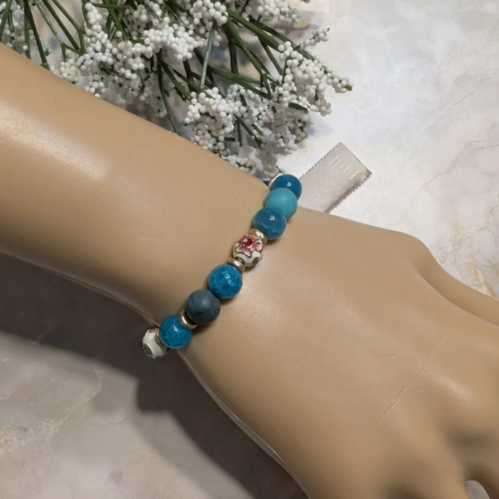 J. JILL Elegant Blue Beaded Bracelet NWT